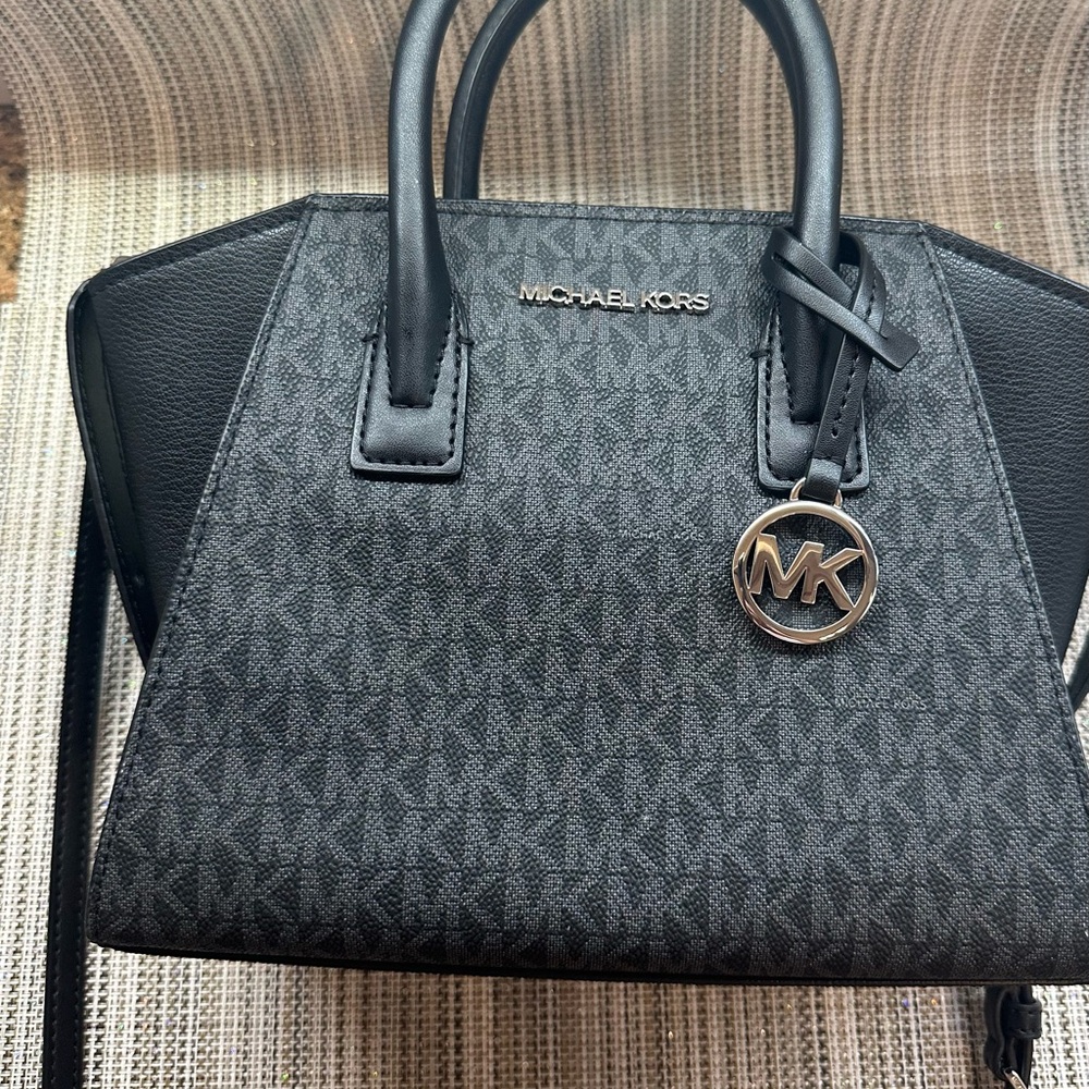 Michael Kors Black Satchel with Gold Accents